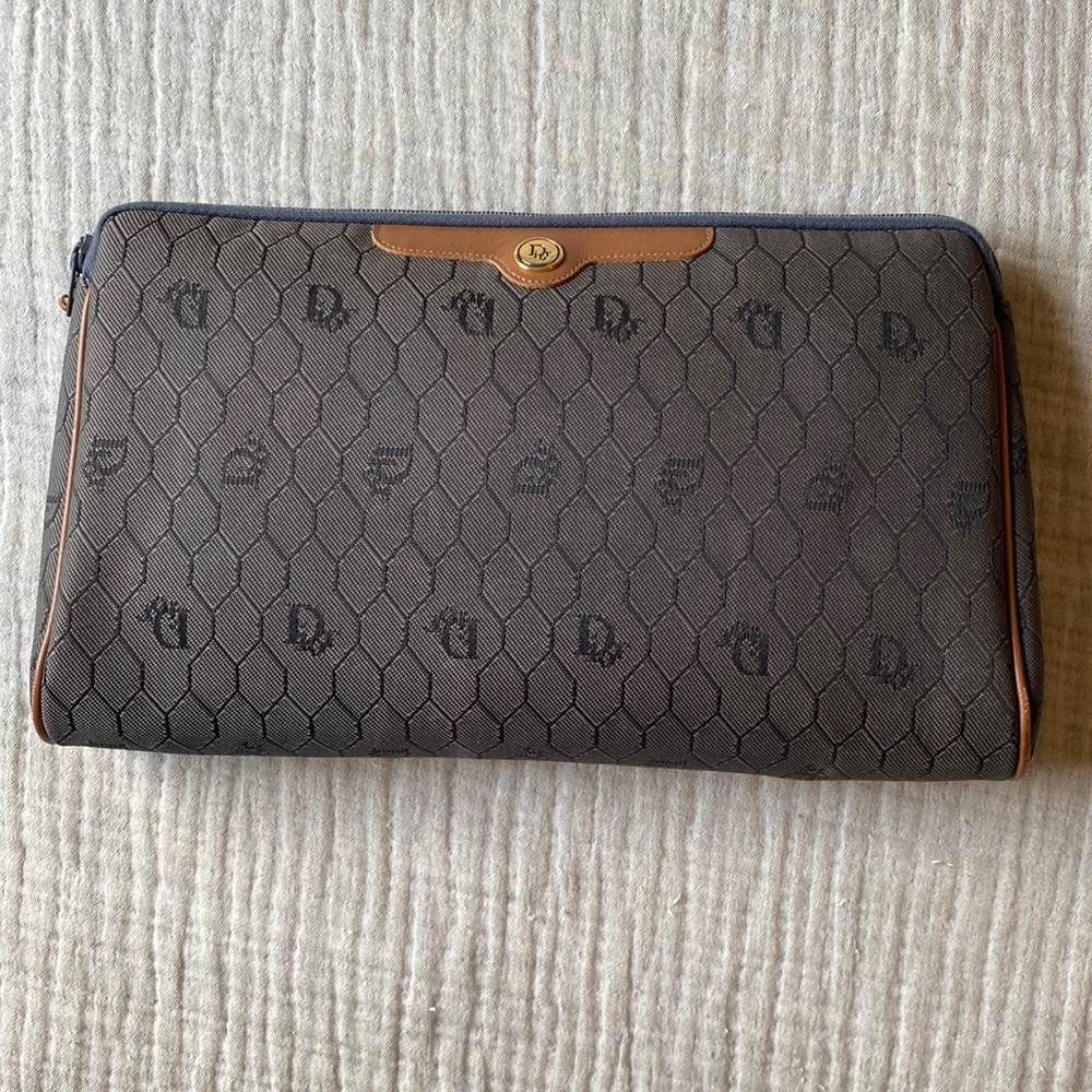 Dior Black and Brown Patterned Clutch